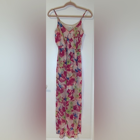 Lush Watercolor Floral Print Dress, XS - Picture 1 of 5